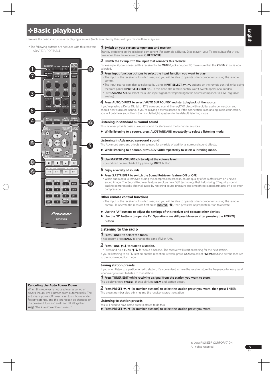 0 basic playback | Pioneer VSX-322-K User Manual | Page 5 / 32