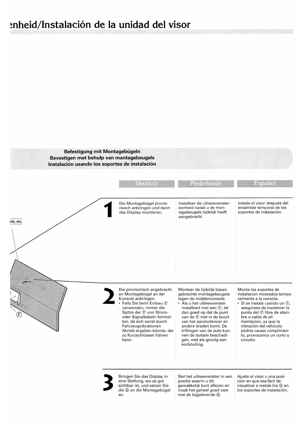 Ìnheid/instalación de la unidad del visor | Pioneer CDX-FM657 User Manual | Page 9 / 17