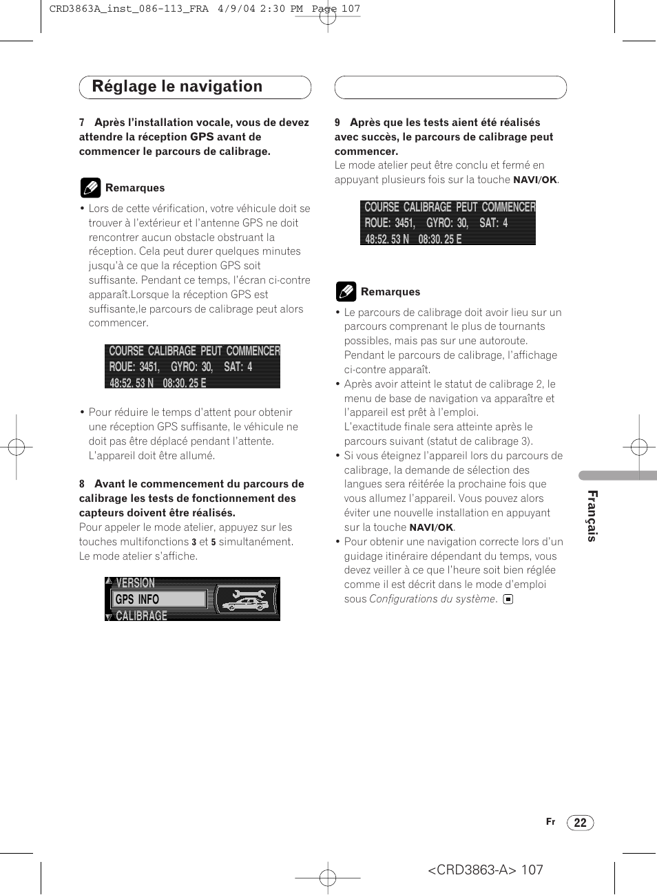 Réglage le navigation | Pioneer ANH-P10MP User Manual | Page 107 / 170