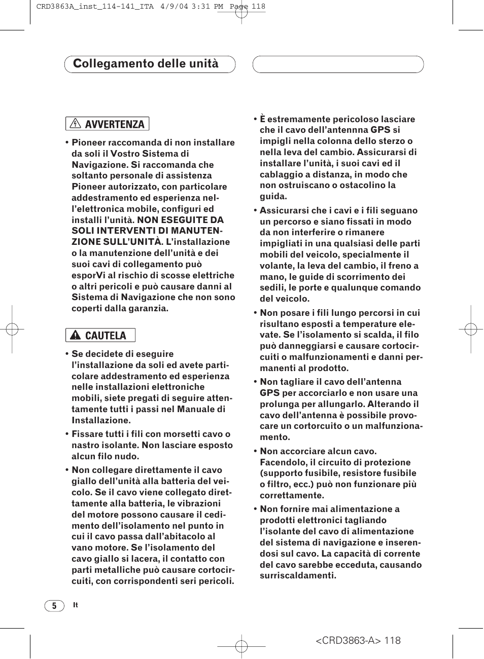 Collegamento delle unità | Pioneer ANH-P10MP User Manual | Page 118 / 170