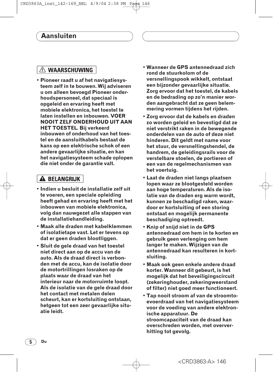 Aansluiten | Pioneer ANH-P10MP User Manual | Page 146 / 170