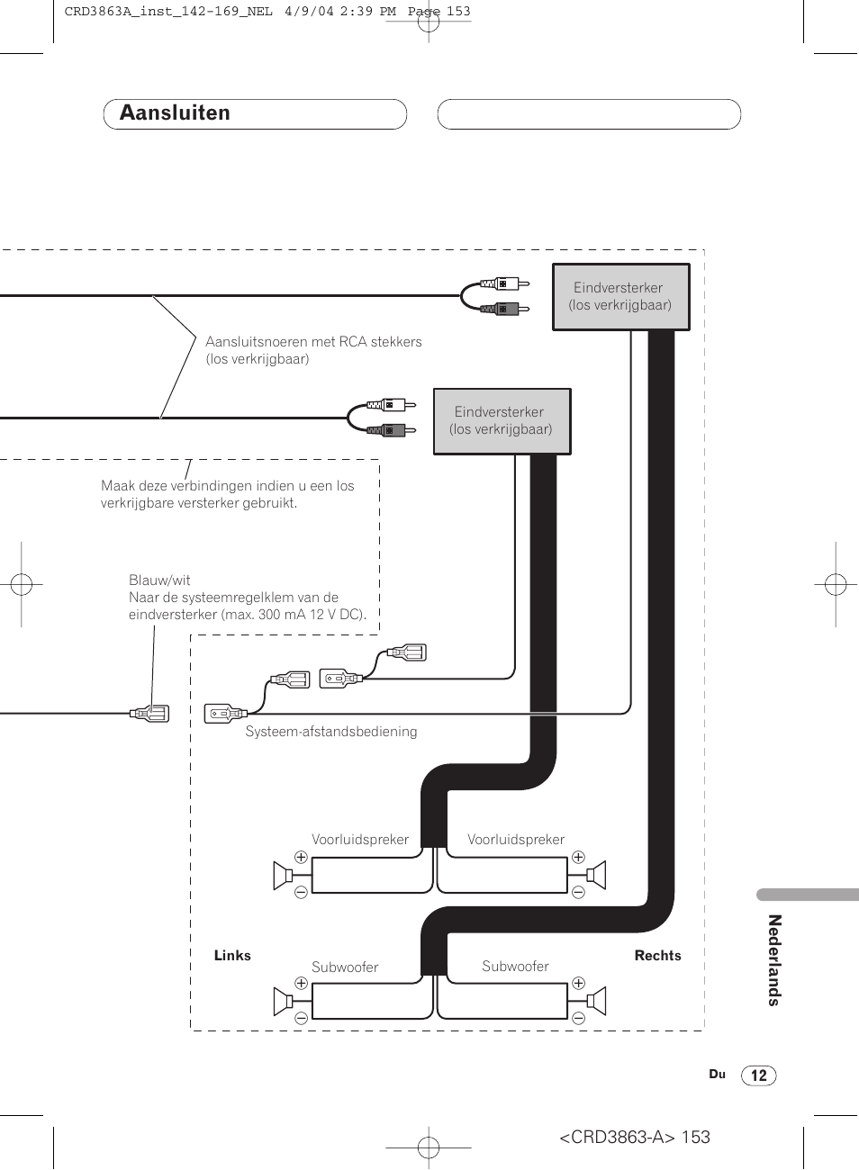 Aansluiten | Pioneer ANH-P10MP User Manual | Page 153 / 170