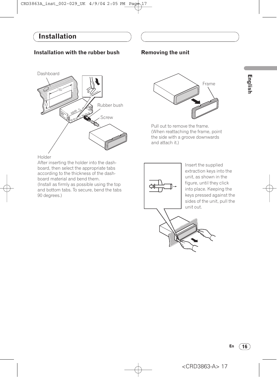 Installation | Pioneer ANH-P10MP User Manual | Page 17 / 170