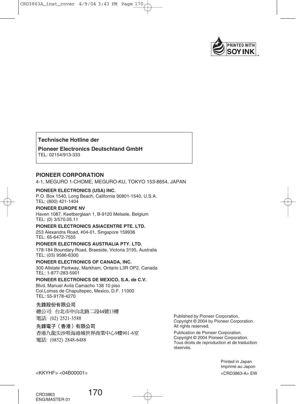 Pioneer ANH-P10MP User Manual | Page 170 / 170