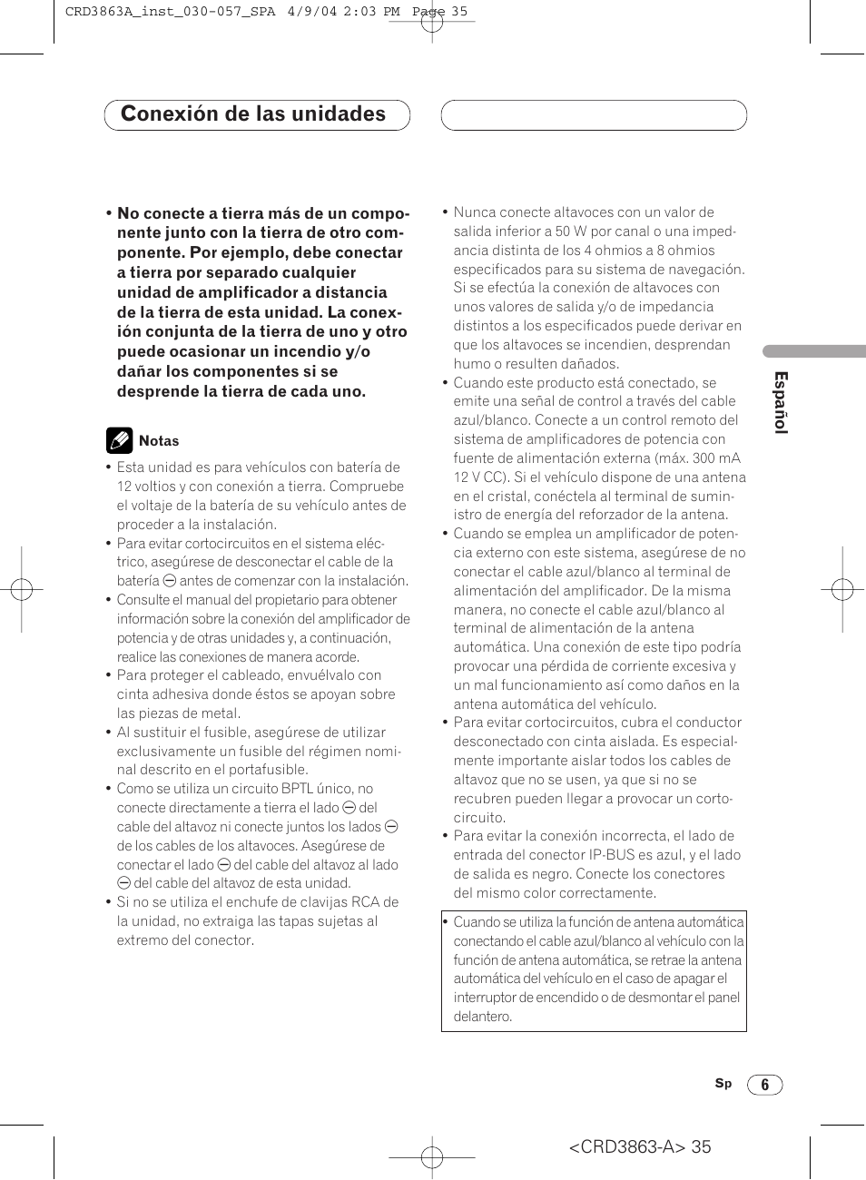 Conexión de las unidades | Pioneer ANH-P10MP User Manual | Page 35 / 170