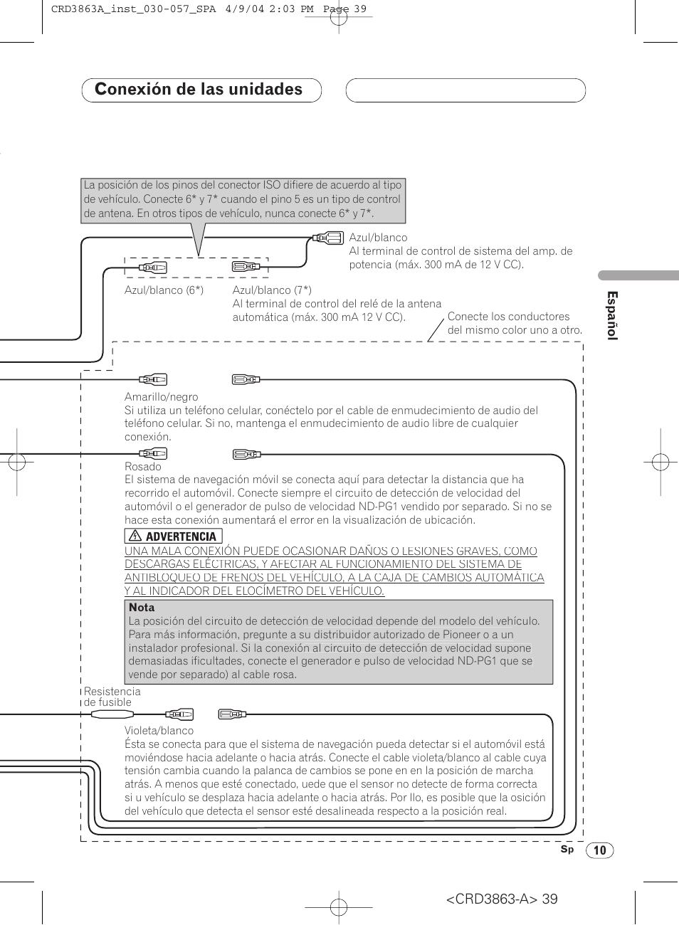 Conexión de las unidades | Pioneer ANH-P10MP User Manual | Page 39 / 170