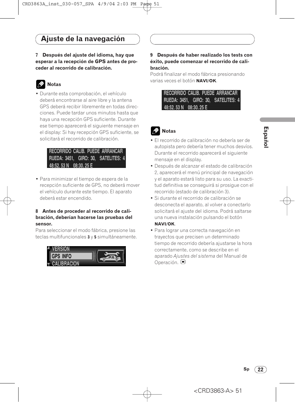 Ajuste de la navegación | Pioneer ANH-P10MP User Manual | Page 51 / 170