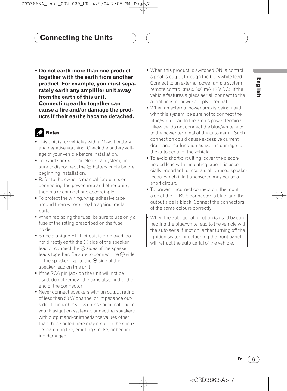 Connecting the units | Pioneer ANH-P10MP User Manual | Page 7 / 170