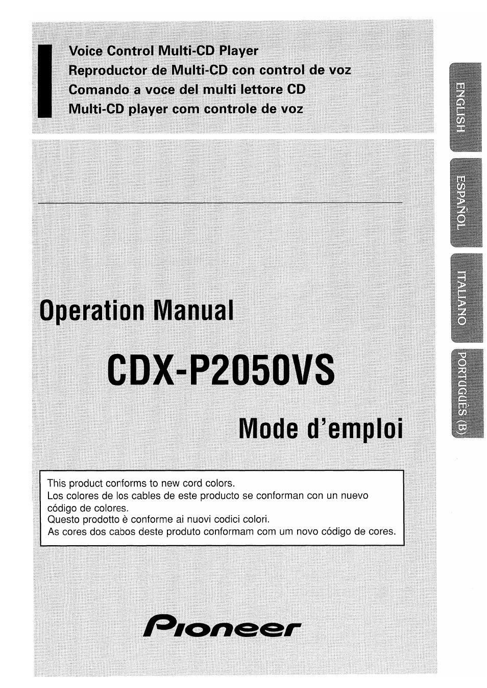 Pioneer CDX-P2050VS User Manual | 100 pages