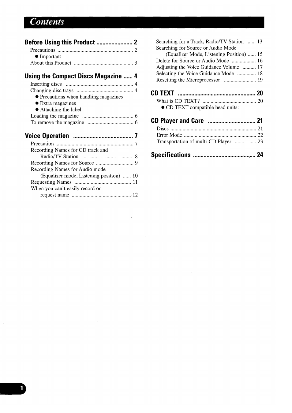 Pioneer CDX-P2050VS User Manual | Page 2 / 100