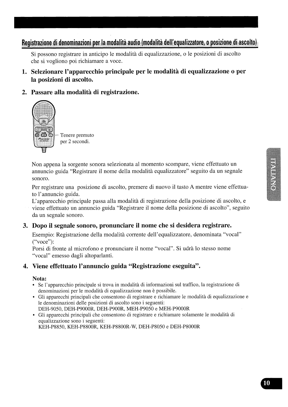 Passare alla modalità di registrazione | Pioneer CDX-P2050VS User Manual | Page 59 / 100