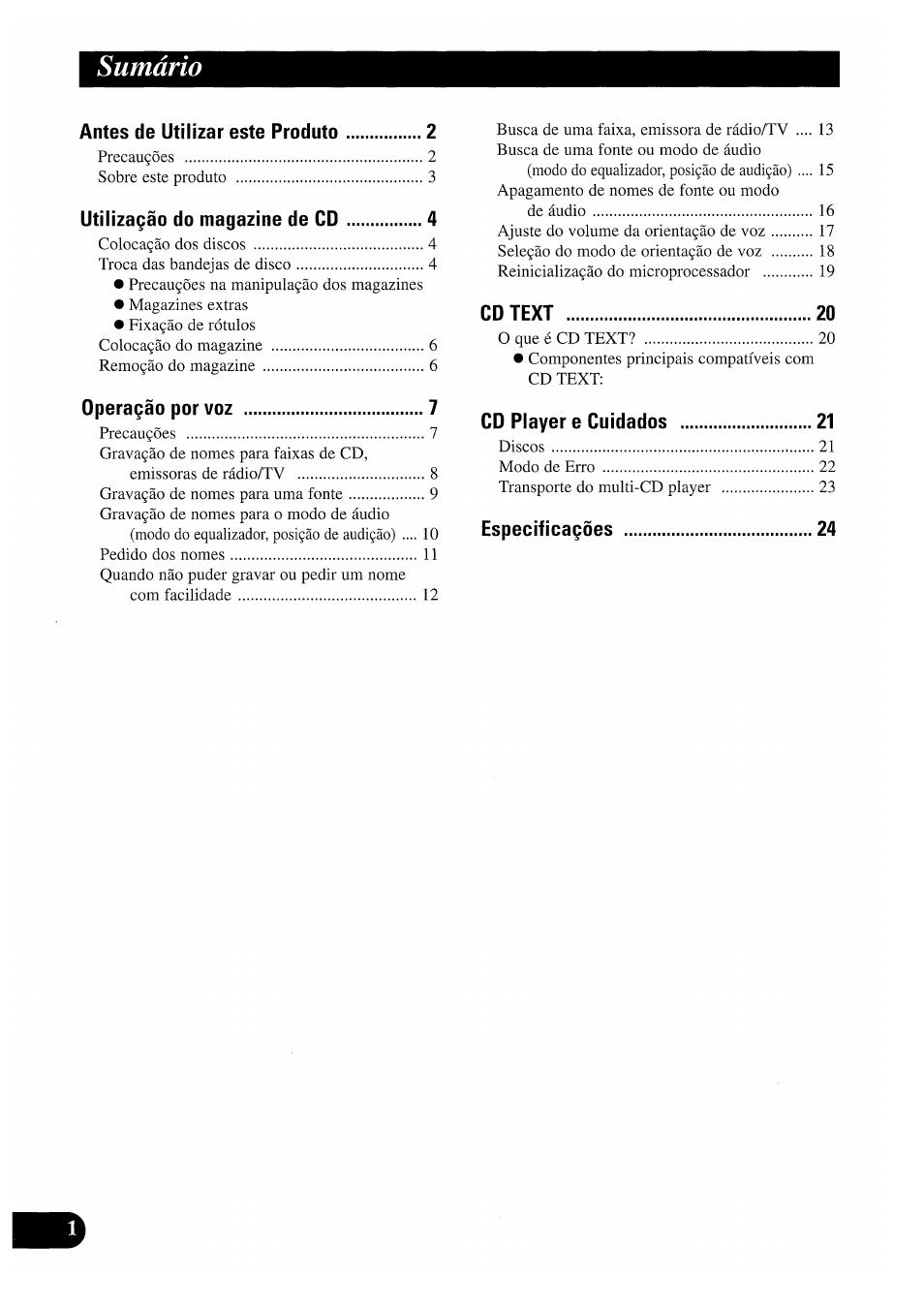 Sumário | Pioneer CDX-P2050VS User Manual | Page 74 / 100