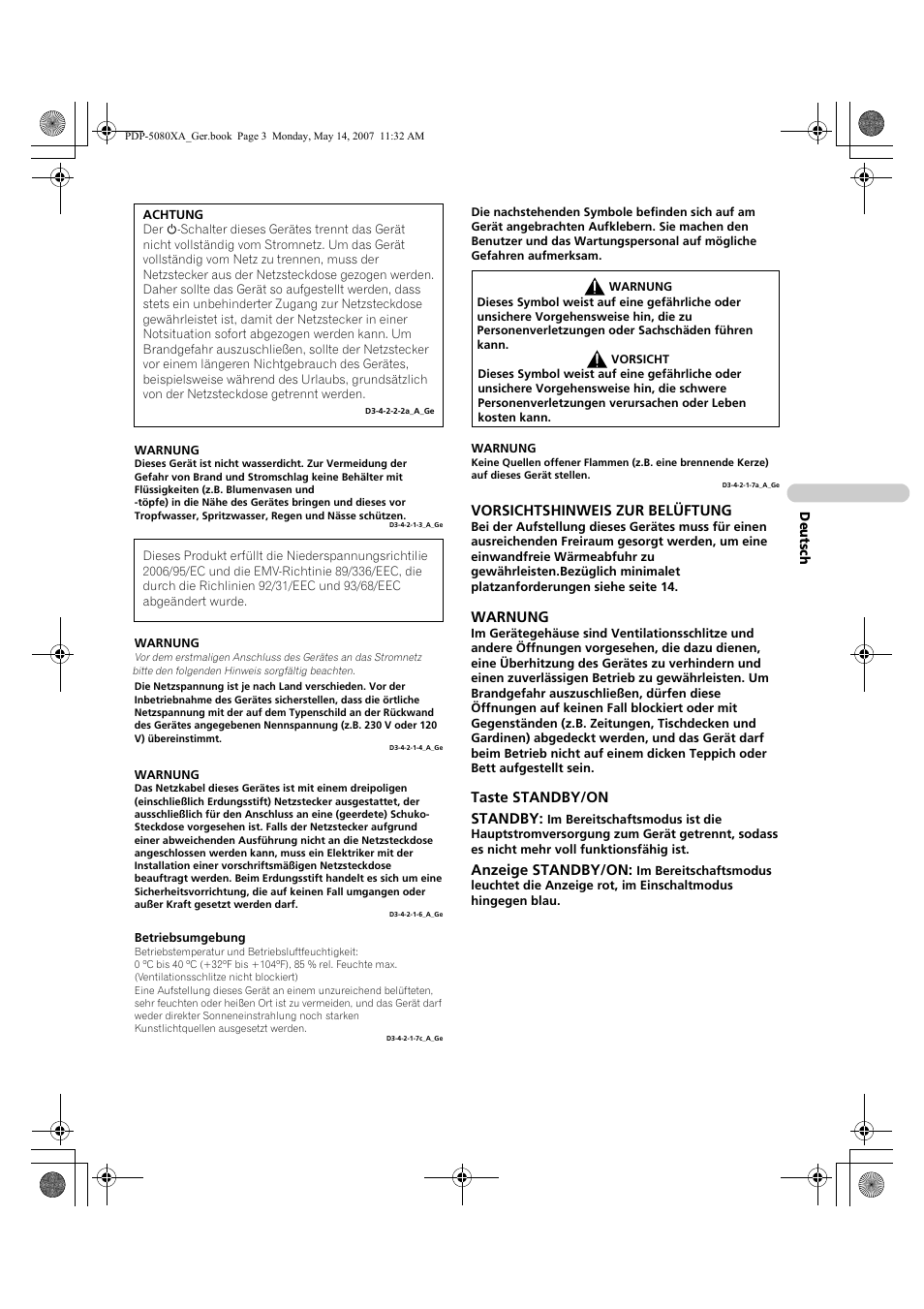 Pioneer PDP-4280XA User Manual | Page 123 / 364