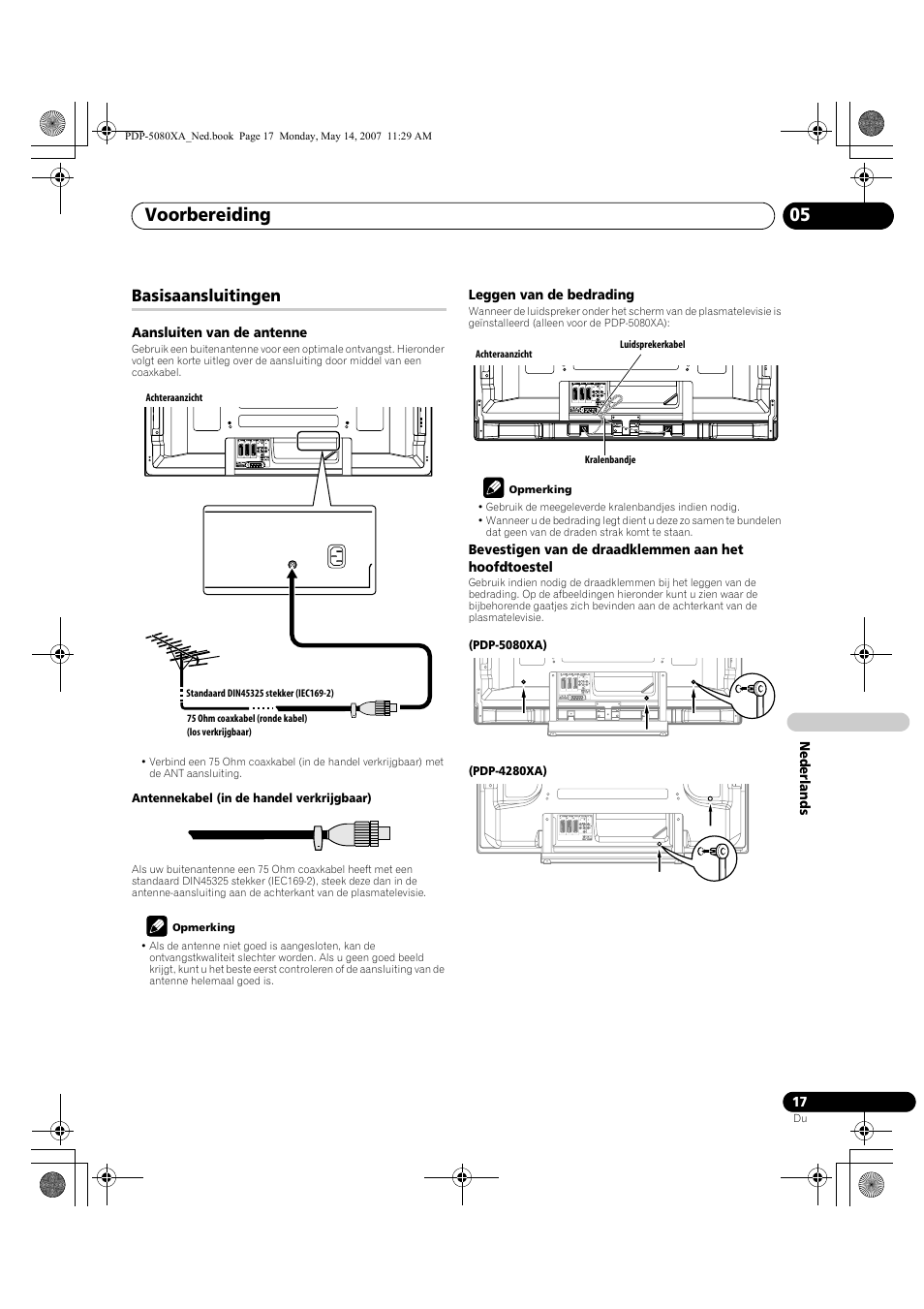 Voorbereiding 05, Basisaansluitingen | Pioneer PDP-4280XA User Manual | Page 257 / 364