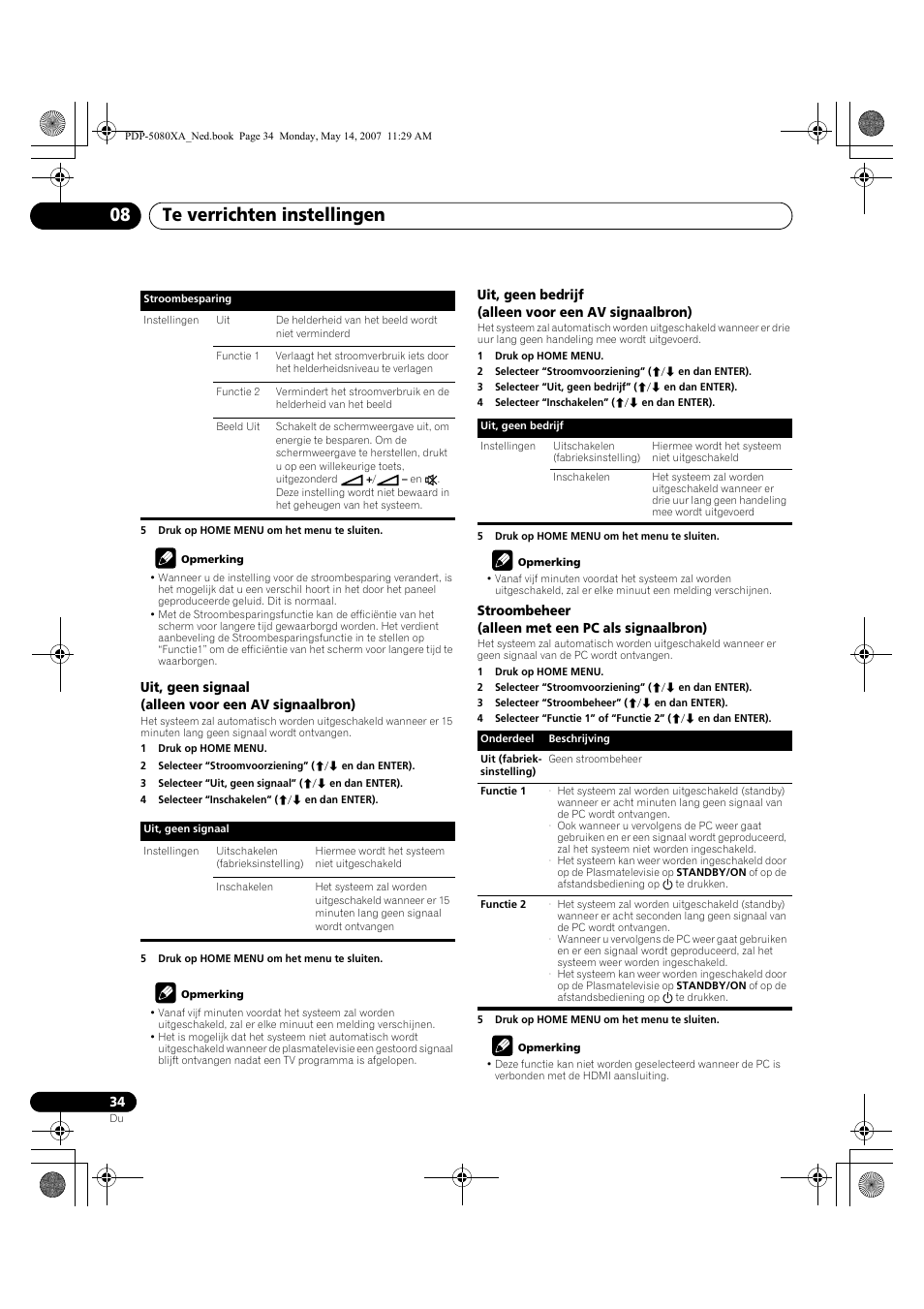 Te verrichten instellingen 08 | Pioneer PDP-4280XA User Manual | Page 274 / 364