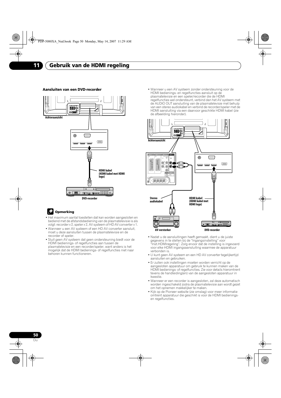 Gebruik van de hdmi regeling 11 | Pioneer PDP-4280XA User Manual | Page 290 / 364
