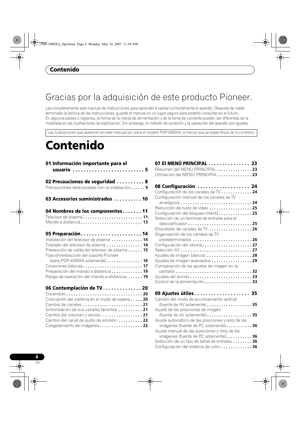 Pioneer PDP-4280XA User Manual | Page 304 / 364