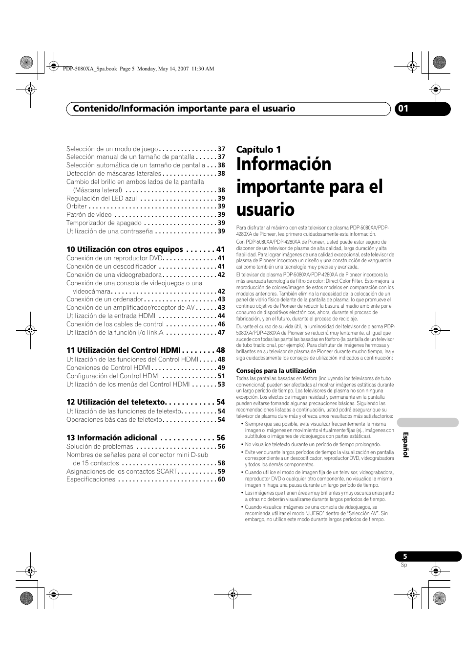 Pioneer PDP-4280XA User Manual | Page 305 / 364