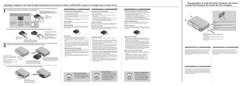 English italiano, Français, English italiano français | Pioneer CDX-P670 User Manual | Page 2 / 4