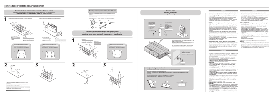 Installation/installazione/installation, English italiano, Français | Pioneer CDX-P670 User Manual | Page 4 / 4
