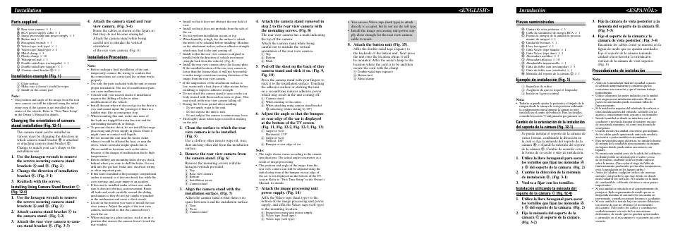 Installation <english, Instalación <espanõl | Pioneer ND-BC20PA User Manual | Page 2 / 8