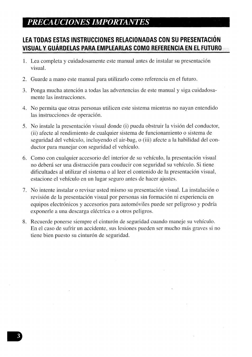 Precauciones importantes | Pioneer AVX-P7000CD User Manual | Page 30 / 80