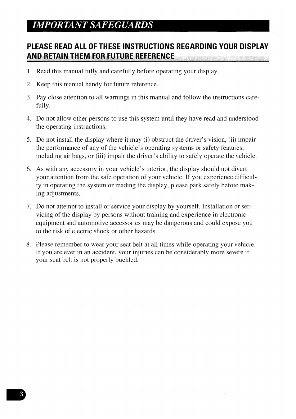 Important safeguards, Future reference | Pioneer AVX-P7000CD User Manual | Page 4 / 80