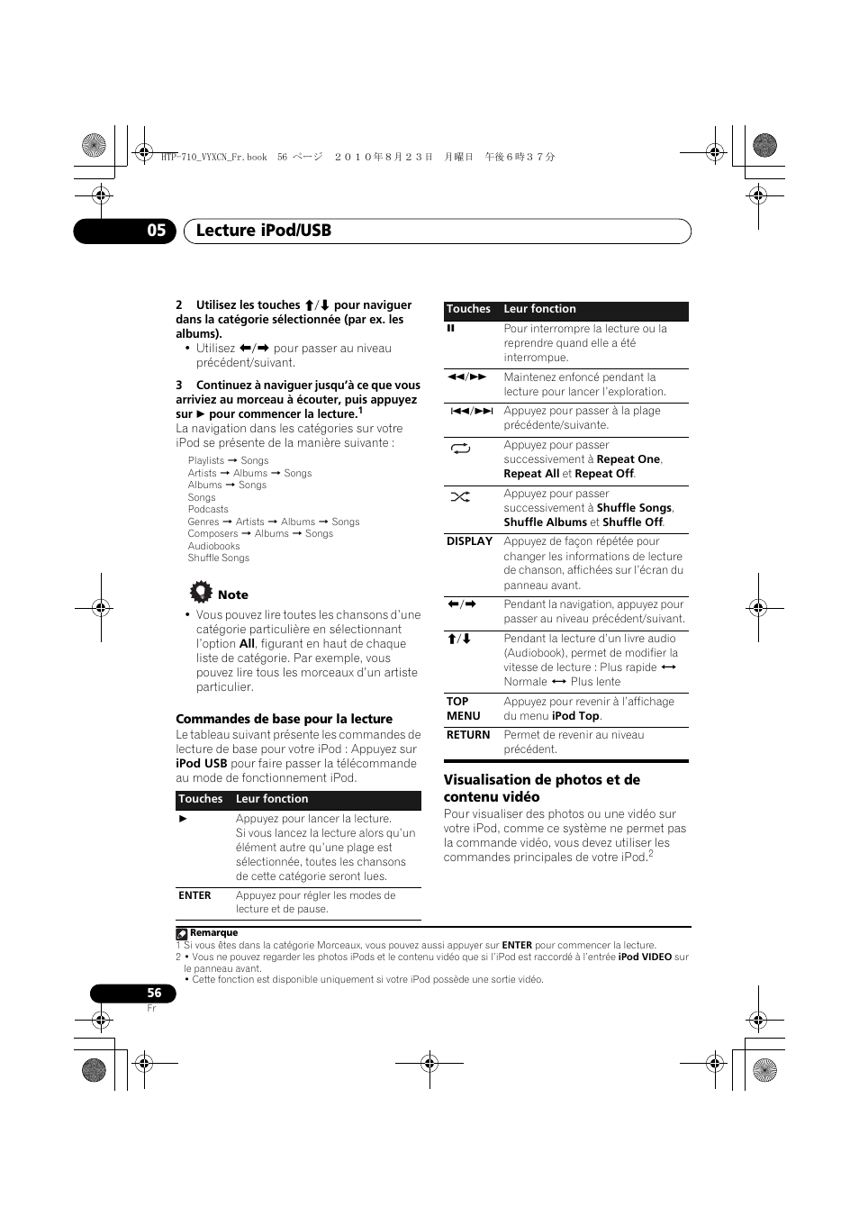 Visualisation de photos et de contenu vidéo, Lecture ipod/usb 05 | Pioneer HTP-710 User Manual | Page 146 / 272