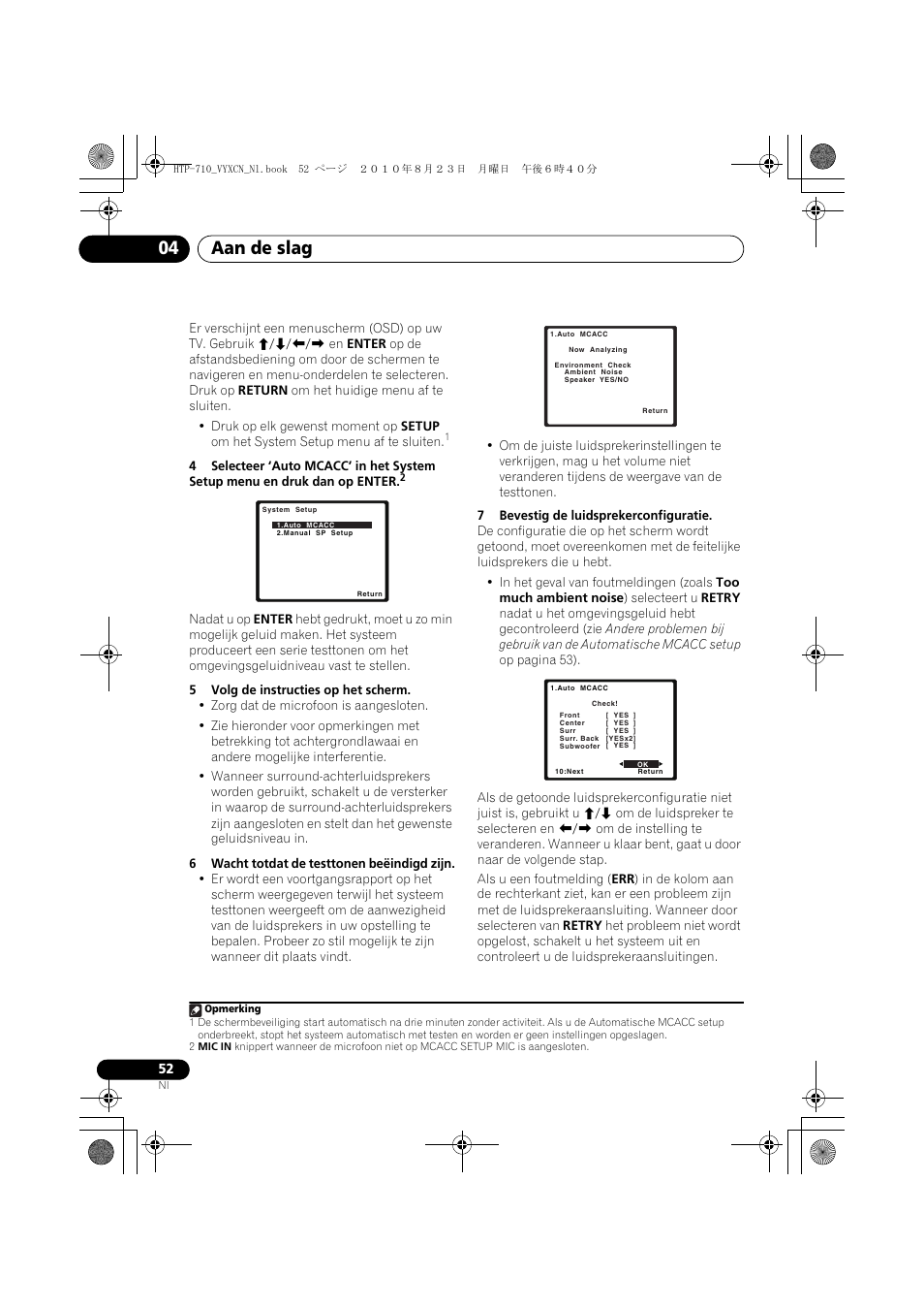 Aan de slag 04 | Pioneer HTP-710 User Manual | Page 232 / 272