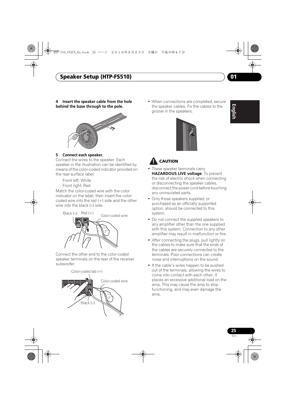 Black (-) | Pioneer HTP-710 User Manual | Page 25 / 272