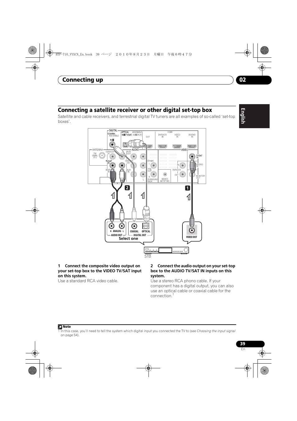 Select one, Connecting up 02 | Pioneer HTP-710 User Manual | Page 39 / 272