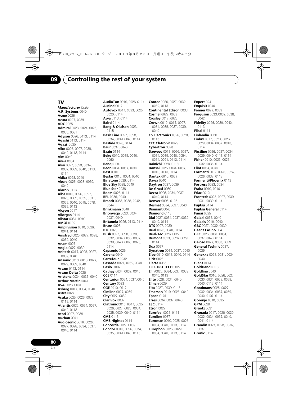 Controlling the rest of your system 09 | Pioneer HTP-710 User Manual | Page 80 / 272