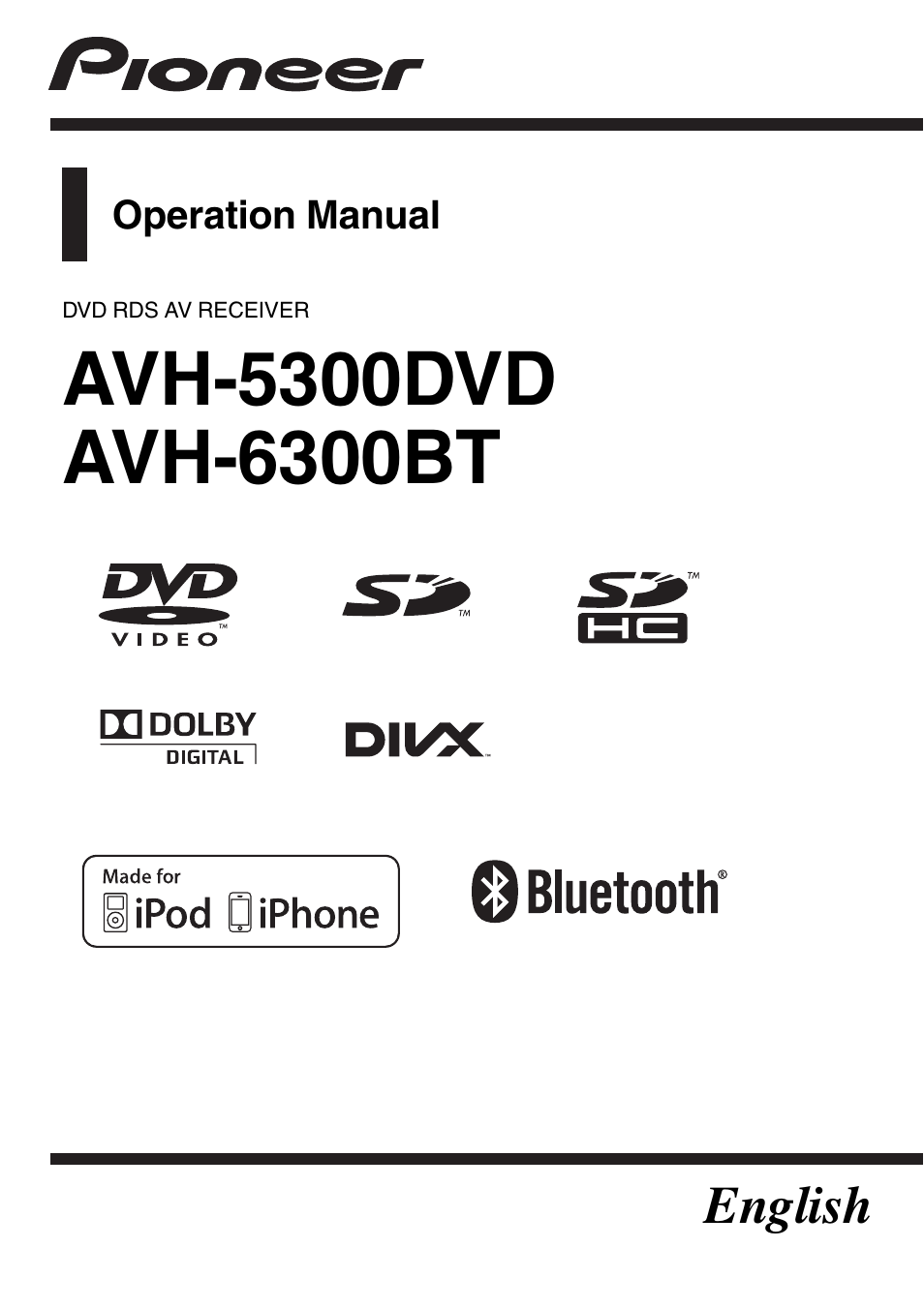 Pioneer AVH-6300BT User Manual | 76 pages