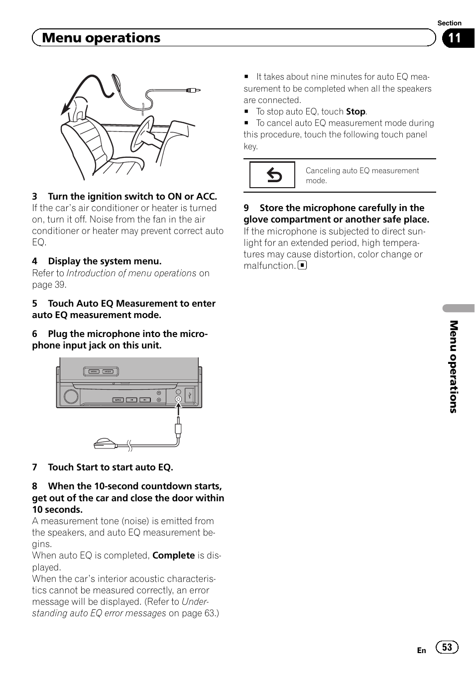 Menu operations | Pioneer AVH-6300BT User Manual | Page 53 / 76