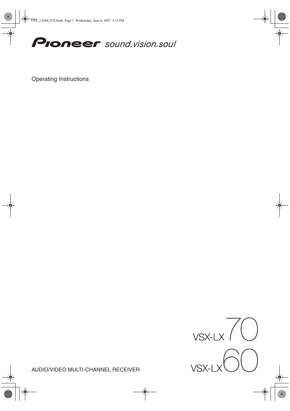 Pioneer VSX-LX70 User Manual | 99 pages
