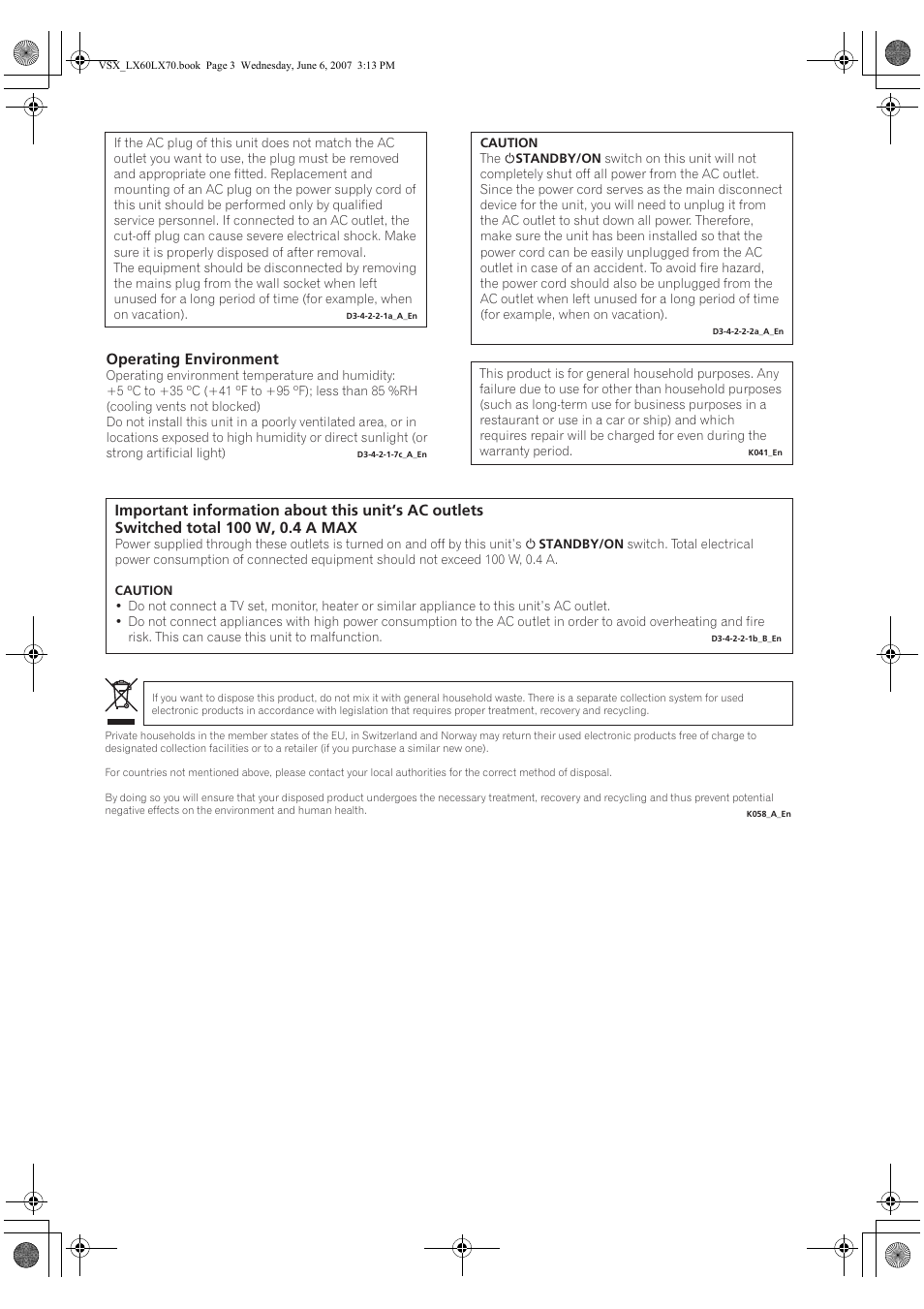 Operating environment | Pioneer VSX-LX70 User Manual | Page 3 / 99