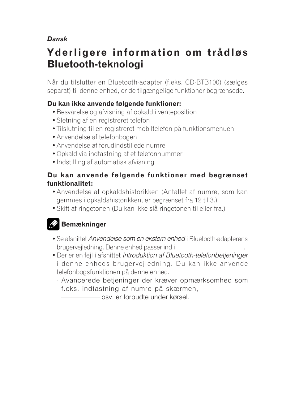 Pioneer AVH-5200BT User Manual | Page 10 / 24