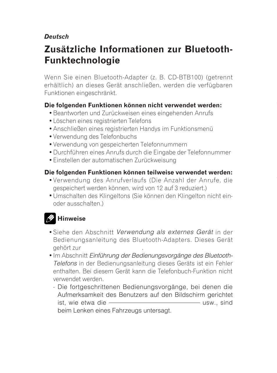 Pioneer AVH-5200BT User Manual | Page 3 / 24