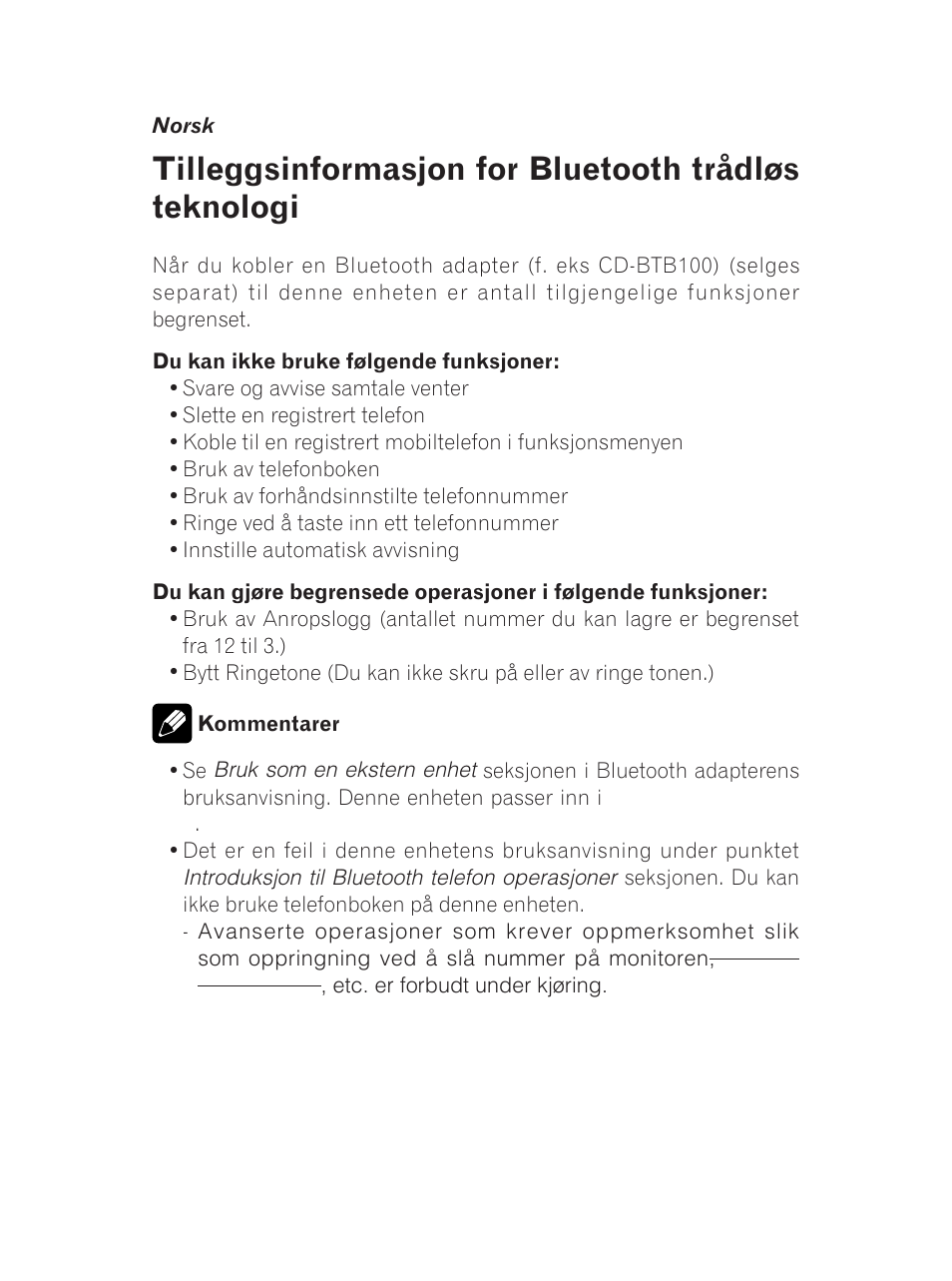 Pioneer AVH-5200BT User Manual | Page 8 / 24