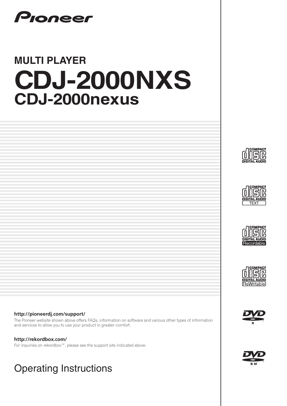 Pioneer CDJ-2000NXS User Manual | 47 pages