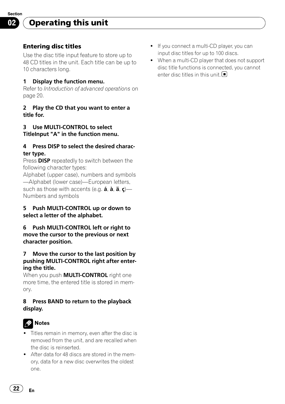 Operating this unit | Pioneer DEH-P7000UB User Manual | Page 22 / 70