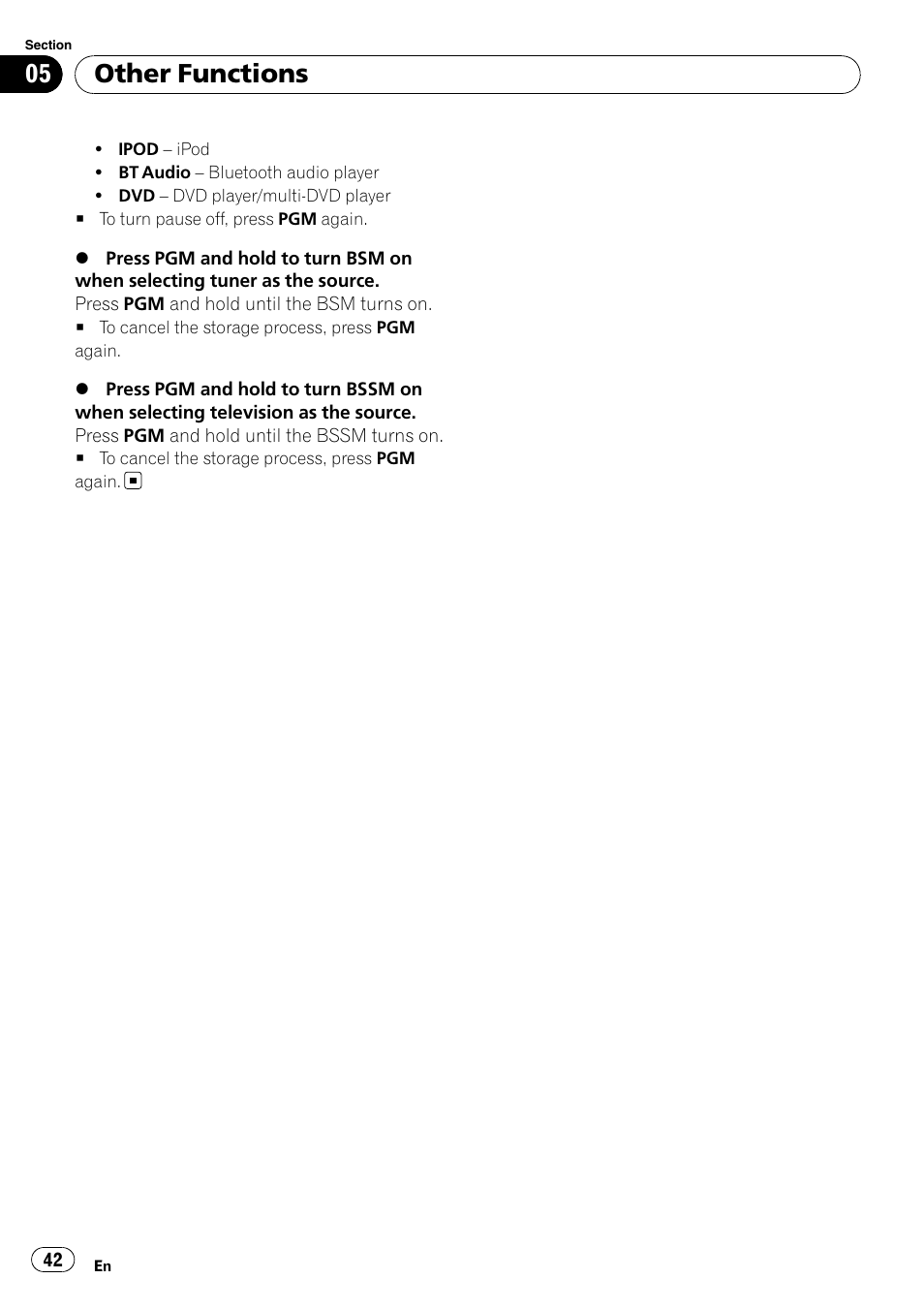 Other functions | Pioneer DEH-P7000UB User Manual | Page 42 / 70