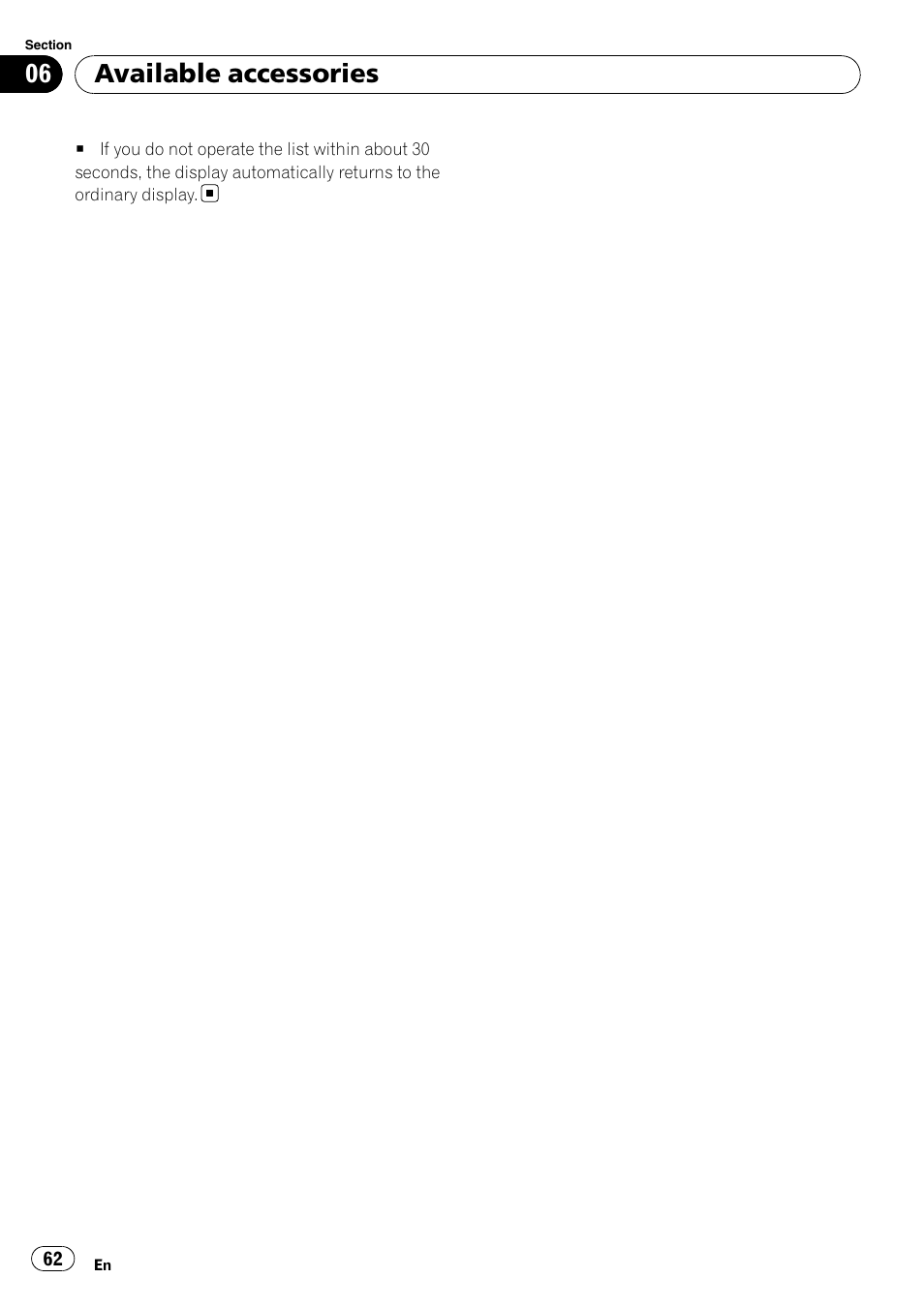 Available accessories | Pioneer DEH-P7000UB User Manual | Page 62 / 70