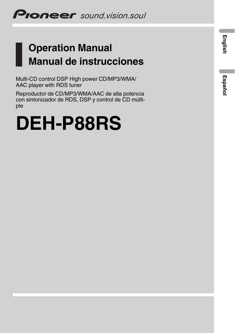 Pioneer DEH-P88RS User Manual | 180 pages
