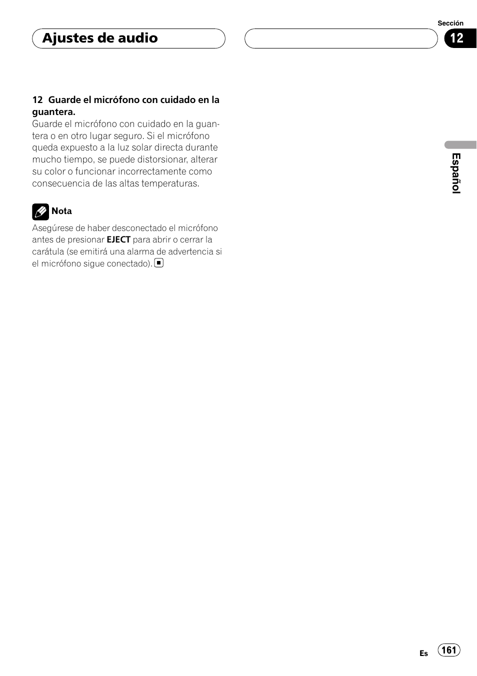 Ajustes de audio | Pioneer DEH-P88RS User Manual | Page 161 / 180