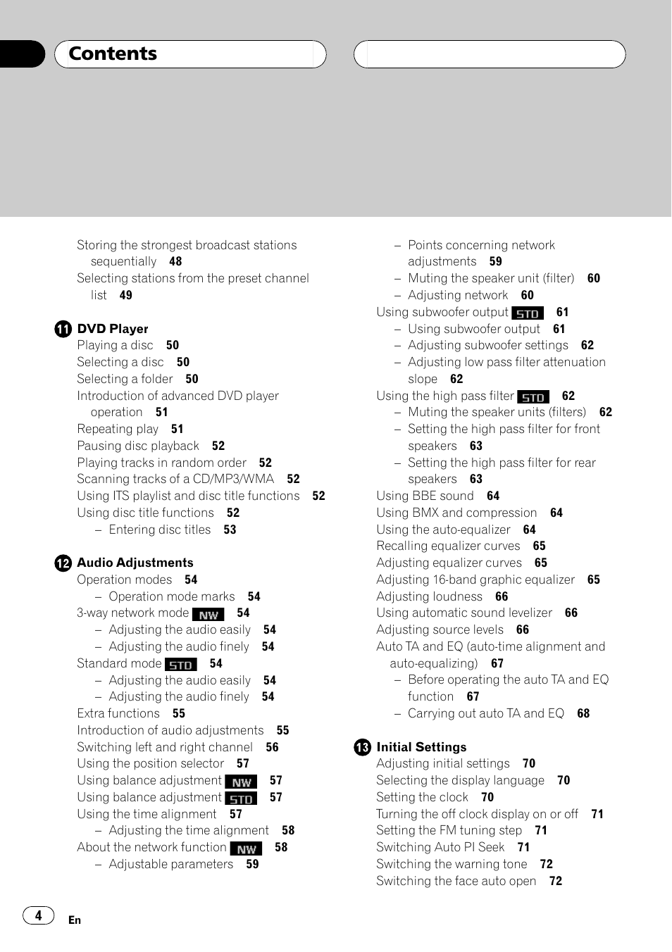 Pioneer DEH-P88RS User Manual | Page 4 / 180