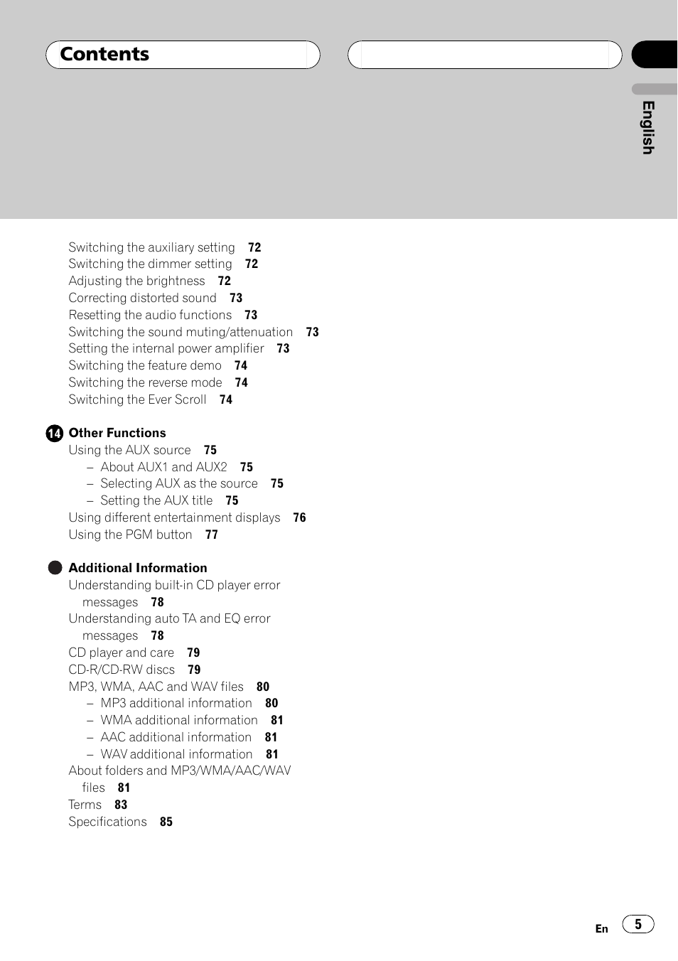 Pioneer DEH-P88RS User Manual | Page 5 / 180
