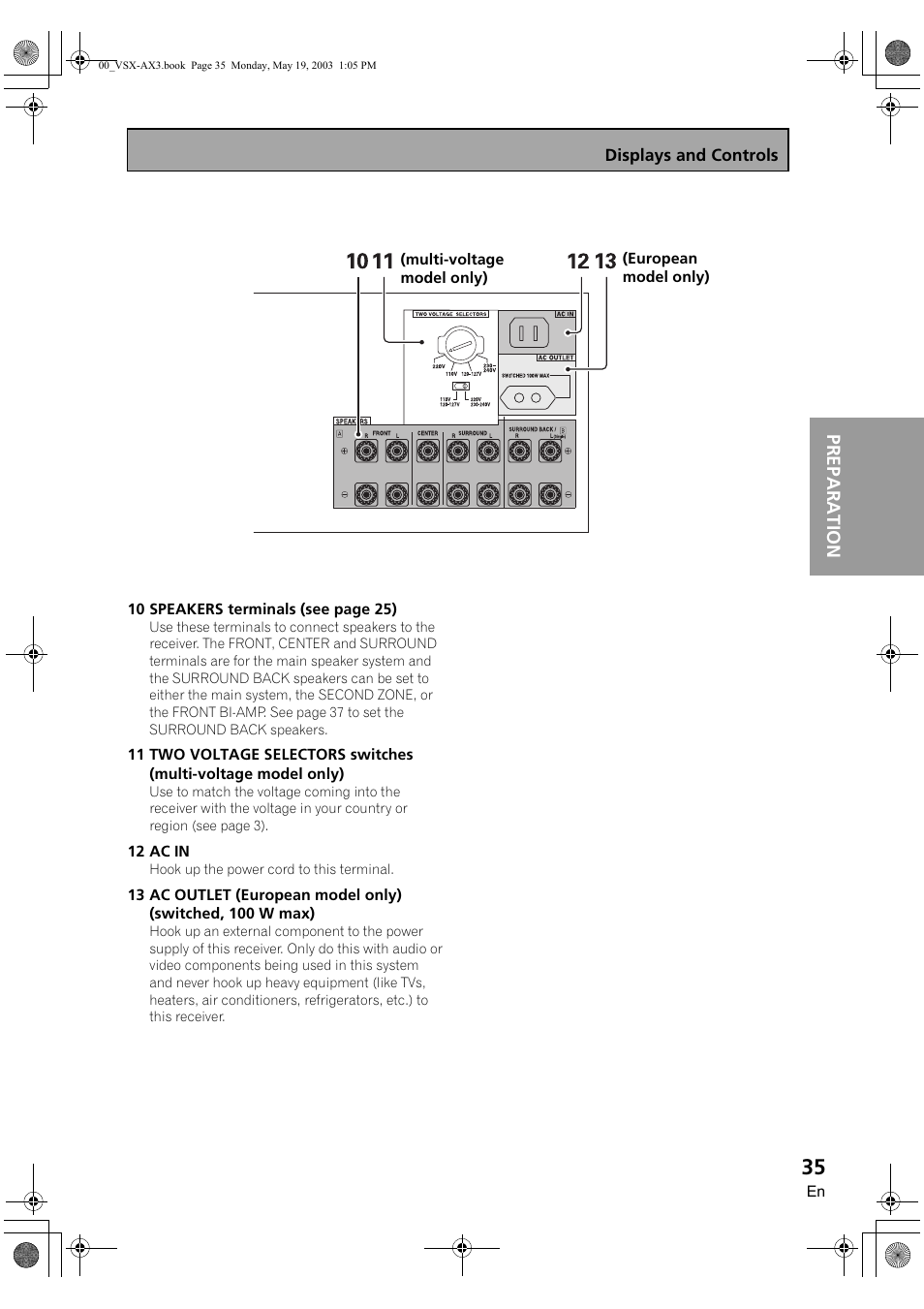 Preparation | Pioneer VSX-AX3-S User Manual | Page 35 / 104