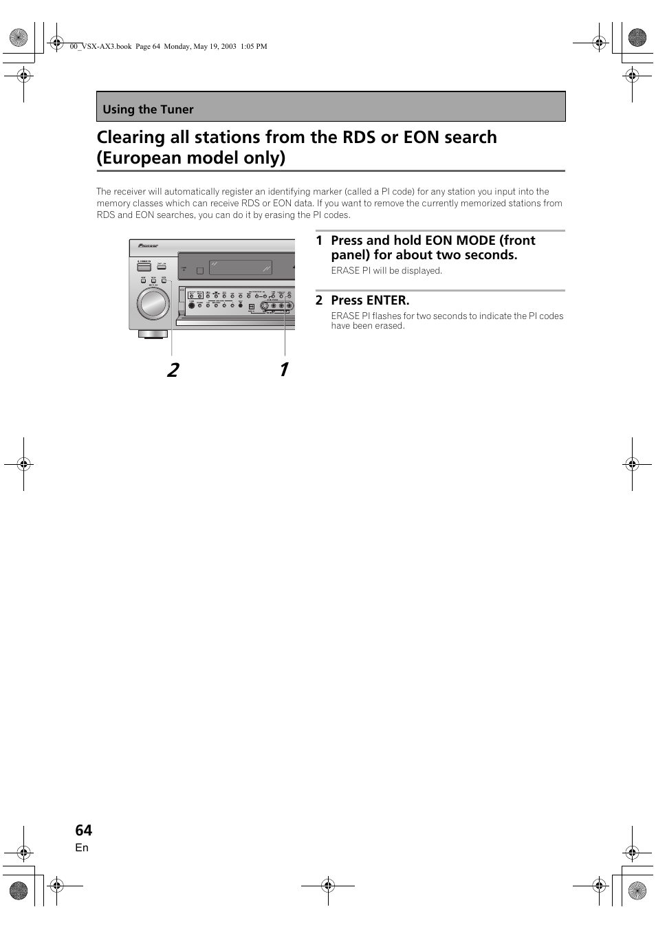 Pioneer VSX-AX3-S User Manual | Page 64 / 104