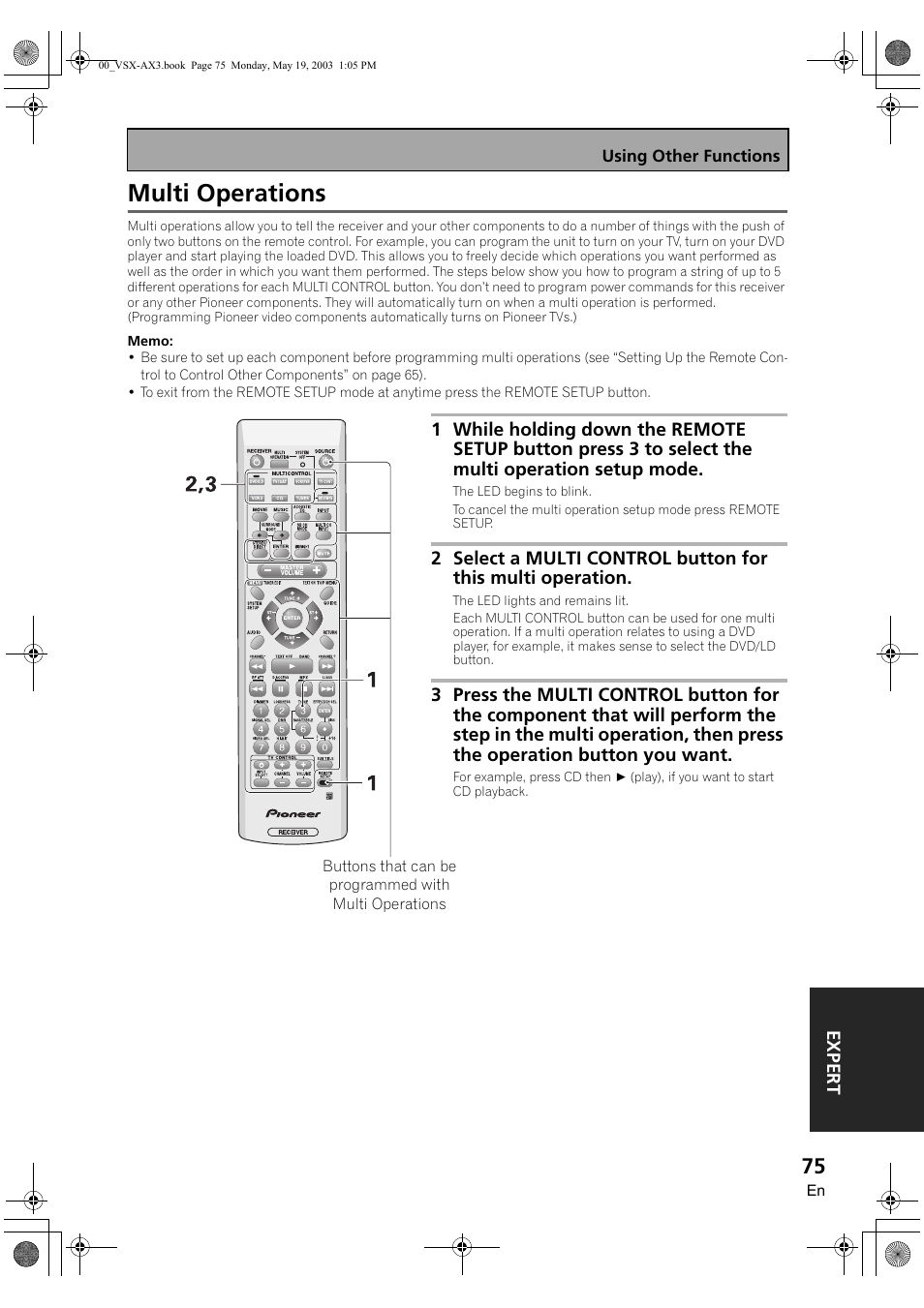 Multi operations | Pioneer VSX-AX3-S User Manual | Page 75 / 104
